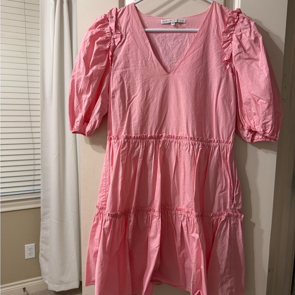 English Factory Pink Ruffled Mini Dress